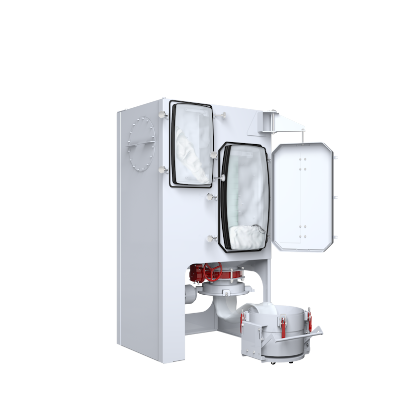 Figure 3: Dust collector with a bag-in/bag-out containment system and a continuous liner discharge system.